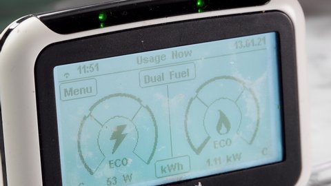 Smart meter diplaying high energy use