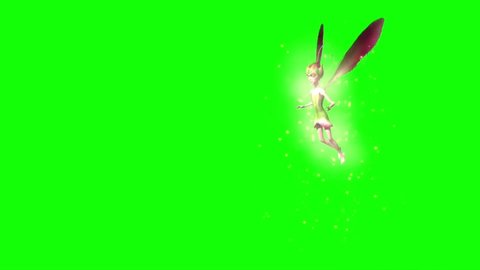 Fairy Flying on Green Screen