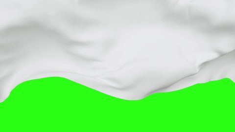 white textile flying away, isolated on green screen 