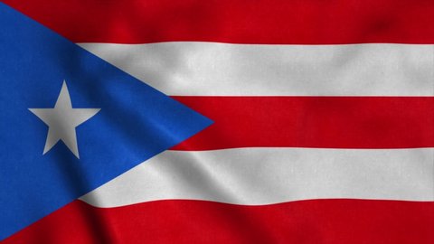 Puerto Rico flag, waving in wind. Realistic flag background