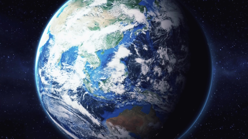 Zoom in from space and focus on Israel Ashdod. 3D Animation. Background for travel intro. 