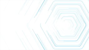 Blue hexagonal lines abstract futuristic technology motion background. Seamless looping. Video animation Ultra HD 4K 3840x2160