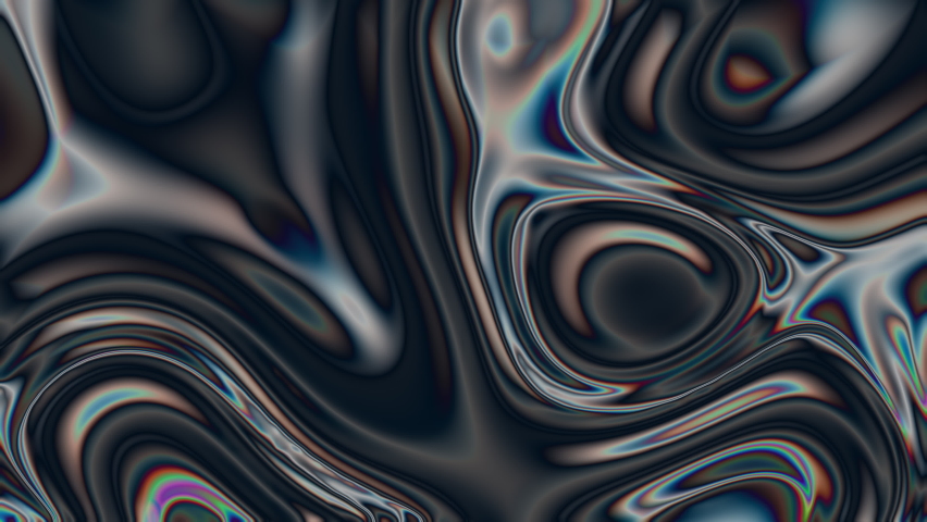 Closeup of Abstract Chromatic fluid waves background. Liquid holographic colorful texture background. Highly-textured. High quality details. Royalty-Free Stock Footage #1065820126