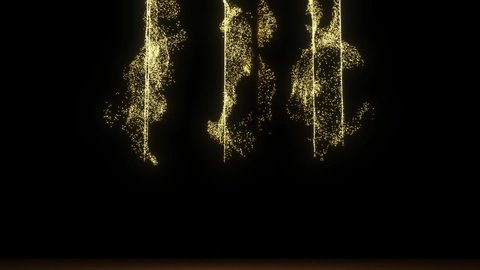 Gold fireworks explotion for video mapping. Particles explotion.