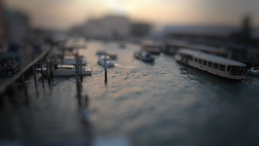 Busy Waterway in Venice, Italy