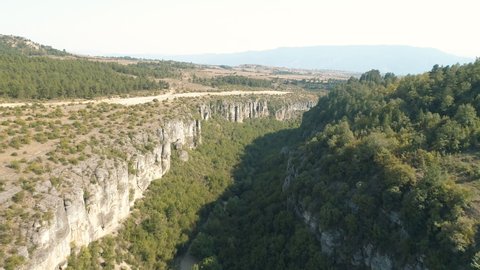 Aerial view of Tokatli Canyon in Karabuk. 4K Footage in Turkey