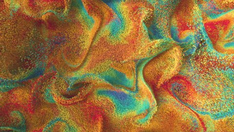 VJ Seamless loop. 4K. A rainbow storm of saturated particles swirling in a powerful vortex. Red, yellow, green, blue and orange are mixed in a stream of tiny grains of sand. LGBT.