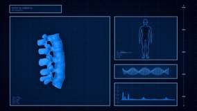 3D lumb medical interface in blue tones