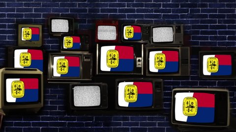 Flag of Memphis, Tennessee, and Vintage Televisions.