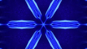 glow particles form complex symmetrical structures like star or flower. Kaleidoscopic effect. 4k looped sci-fi 3d bg with particles form lines, surfaces. Abstract theme of microworld or nanotechnology