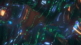 Wavy lines with HEX computer code. Futuristic digital technologies concept. Seamless loop 3D render animation - Powered by Shutterstock - Get 15% off with code: PIKWIZARD15