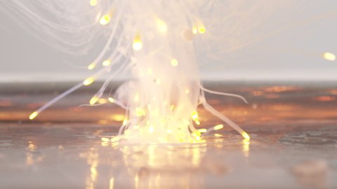 Close up of Sodium reacting to ice and water. It creates an amazing explosion that could be used as a graphic background or effect. The shoot was done in a controlled environment. Shot at 150fps.