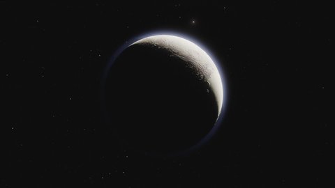 Space Flight near Dwarf Planet Pluto and moon Charon 