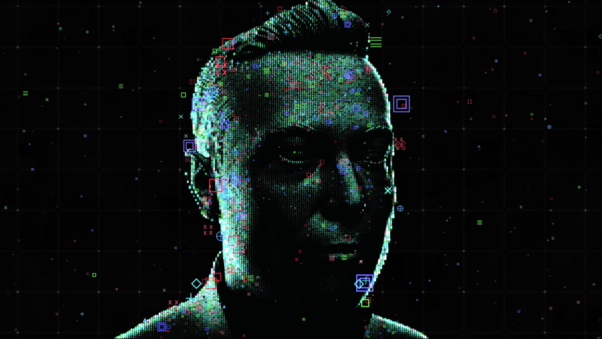 Artificial Intelligence Facial Id Scanner Visualization in Work. illustration of Process Smart Recognition and Biometrics Identify Humanity. Monitoring Interface Unlock Tracking User. Research Concept - Powered by Shutterstock - Get 15% off with code: PIKWIZARD15