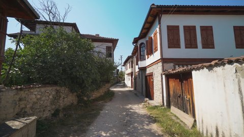 Traditional Ottoman Houses in Safranbolu. 4K Footage in Turkey