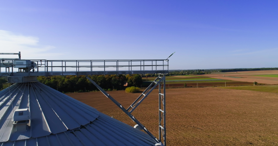 Grain elevator. Agriculture business. Harvest storage