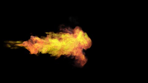 Fire goes in a line, VFX element 4k