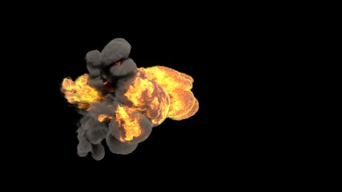 Explosion of fire in a line, VFX element 4k