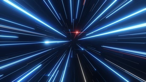 Colorful speed of light seamless loop animation of flying through space and then entering hyperspace.
