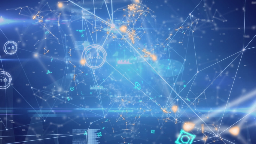 Animation of digital clouds with numbers growing, network of connections and data processing. digital interface global connection and communication concept digitally generated image. | Shutterstock HD Video #1065915217