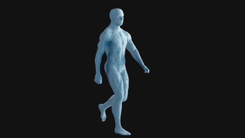 Human body 3D print animation, video