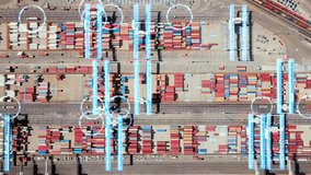 Port Container yard concept, based on real footage with Truck and Crane tracking overlay. - Powered by Shutterstock - Get 15% off with code: PIKWIZARD15