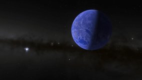 Space flight near an unknown planet