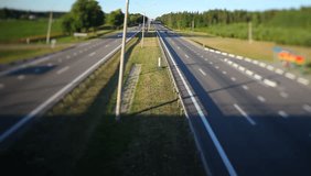  Stock Video speed radar. blurred cars. photoradar motorway top view.