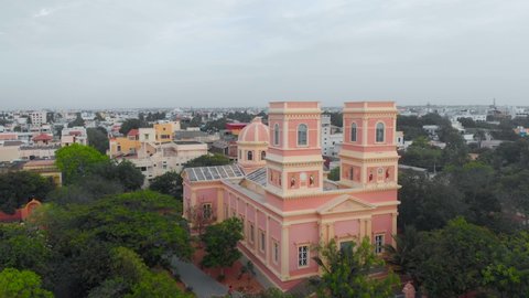 Puducherry , Puducherry , India - 06 07 2020: Aerial Shot of Our Lady Angeles Church