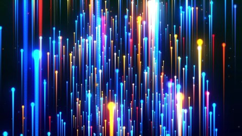 Abstract Shiny Colorful Vertical Dotted Straight Lines With Glitter Dust Moving Upward Background Animation