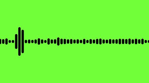audio wave or frequency digital animation effect 4K movement on green screen background. Is a sound technology or audio recorders.