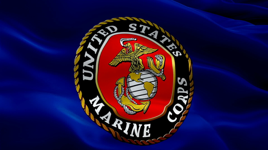 United States NAVY waving flag. National 3d Marine Corps flag waving. Sign of US Marine Corps seamless loop animation. NAVY flag HD resolution Background. USA Marine Corps flag -Washington, 2 May 2019