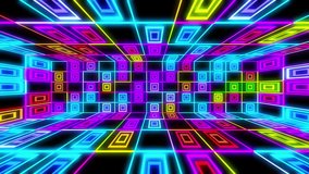 Flashing Neon Cube Background Looped