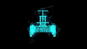 Handcar transportation. Draisine or rail vehicle. Wireframe low poly mesh technology. Available in 4K FullHD and HD video