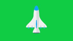 Space Shuttle Flat Animated Icon on Green Screen Background. 4K Animated Space to Improve Your Project and Explainer Video. - Powered by Shutterstock - Get 15% off with code: PIKWIZARD15