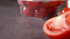 Fresh red tomatoes, firm flesh.