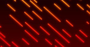 Animation of multiple glowing red diagonal lines moving on seamless loop. colour and movement concept digitally generated video.