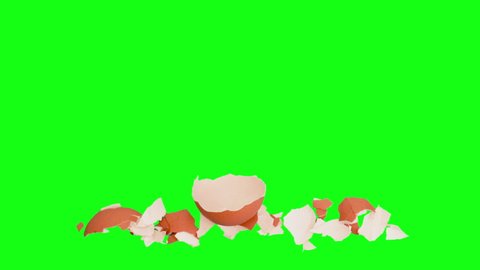 blank, animation of a gradually developing egg on a green chroma key. alpha channel. pattern. insert any object inside. a broken eggshell. leaving your comfort zone, 3d animation