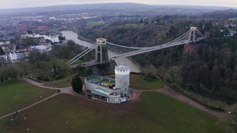 Clifton suspension bridge in Bristol UK on a winters morning