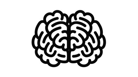 Front side brain icon animation best object on white background
