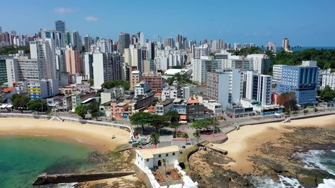 Tropical Beach Aerial View Brazilian Beach Stock Footage Video (100% ...