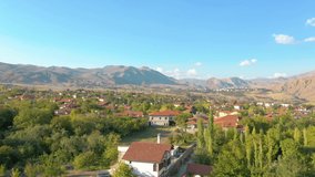 Aerial view of Divrigi Town landscape in Sivas. 4K Footage in Turkey