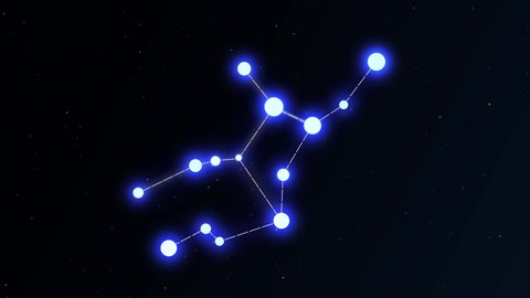 Virgo Constellation Zodiac Sign Animation on Space Star Background