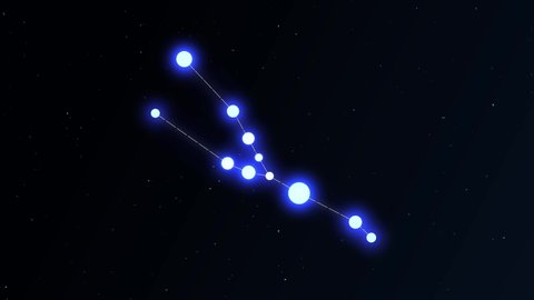 Taurus Constellation Zodiac Sign Animation on Space Star Background