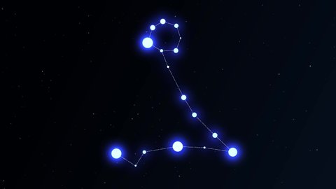 Pisces Constellation Zodiac Sign Animation on Space Star Background