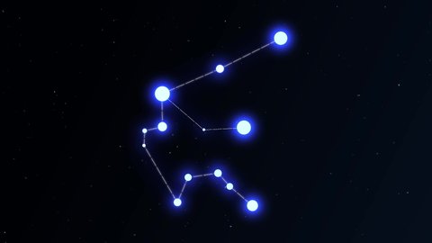 Aquarius Constellation Zodiac Sign Animation on Space Star Background