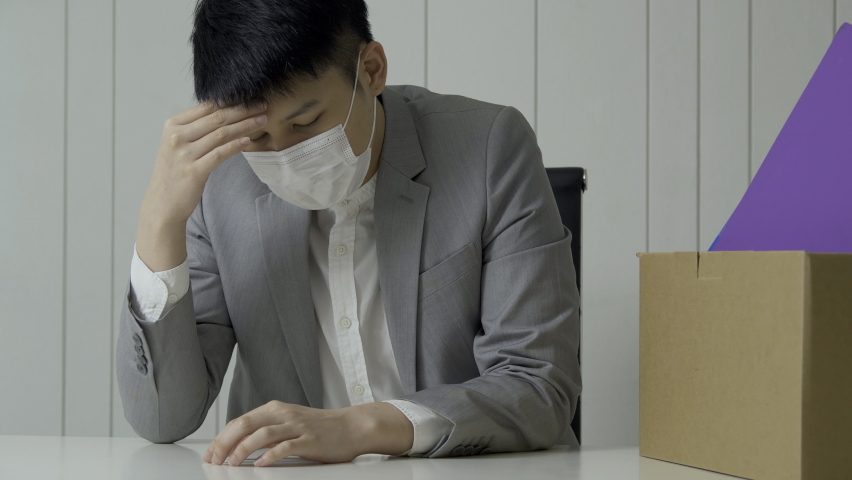 Businessman upset about job. He was fired from his job.