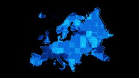 Europe digital cyber technology map background. Digital map network or global communication business concept. - Powered by Shutterstock - Get 15% off with code: PIKWIZARD15