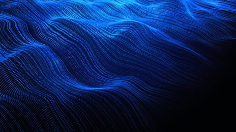Digital Blue Particle Wave Abstract Background Stock Footage Video (100 ...