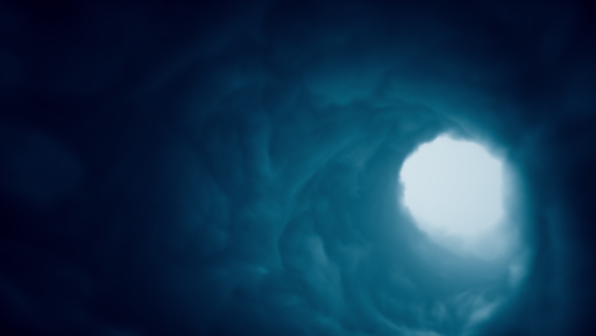 Forward flight through an ethereal dream-like blue cloud tunnel. Fantasy nebula swirl vortex maelstrom loop. Concept 3D animation of modern spirituality hypnosis and psychedelic meditation live stream | Shutterstock HD Video #1066121935